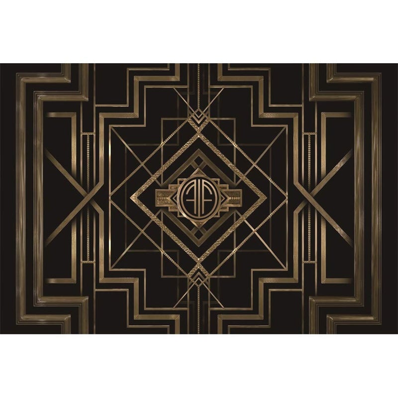 Leyiyi 10x6.5ft Great Black and Gold Birthday Photography Backdrop Adults Children Party Black and Gold Golden Banner Photo Studio Booth Background Newborn Baby Shower Decoration - Image 1